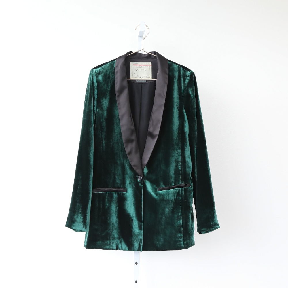 Anthropologie Cartonnier Metallic Green Blazer